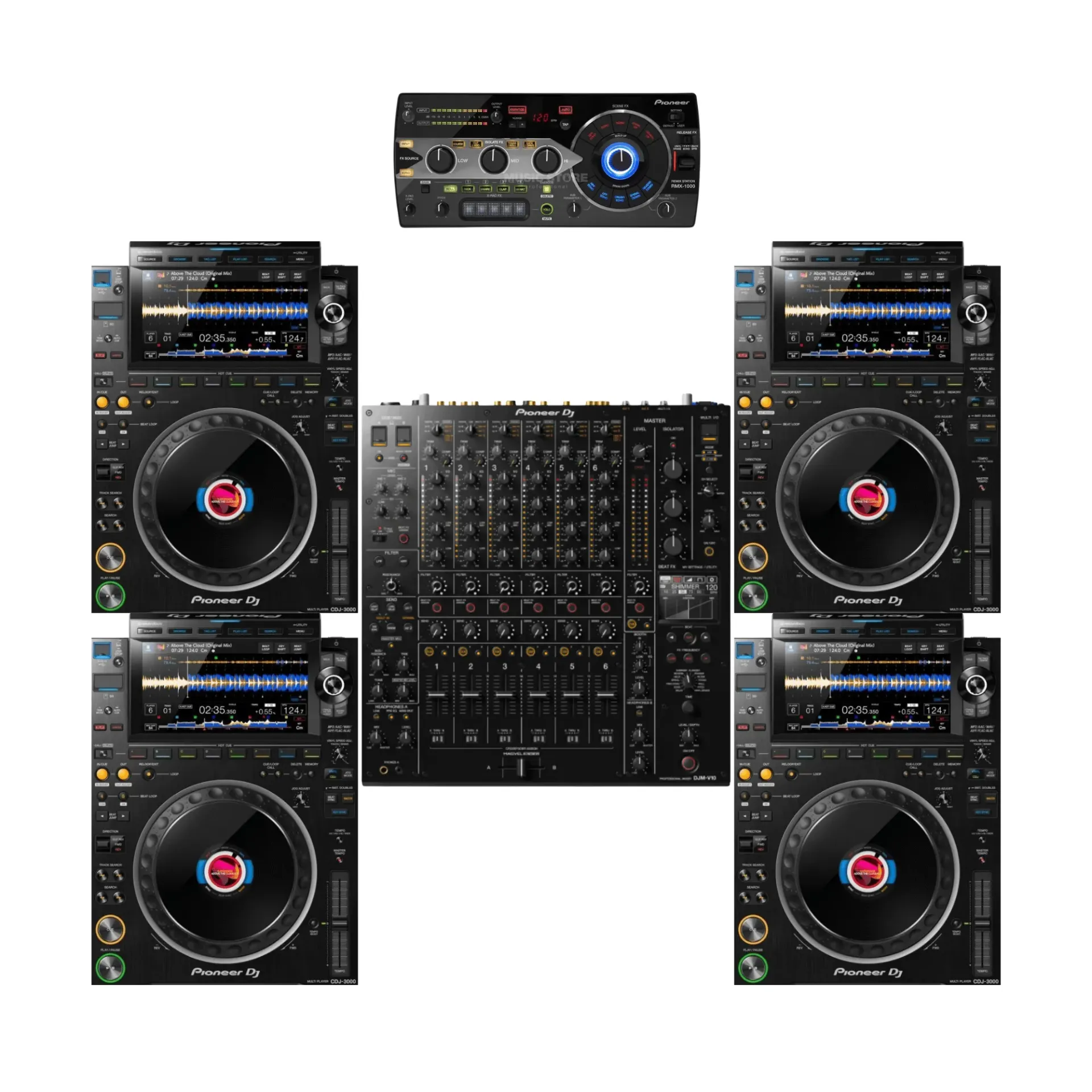 PACK DJ 1 V10 + 4X CDJ3000 + RMX1000 + DJBOOT 200X100
